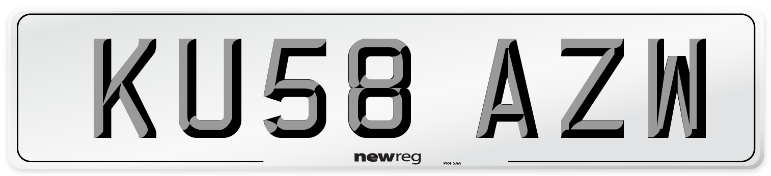 KU58 AZW Number Plate from New Reg